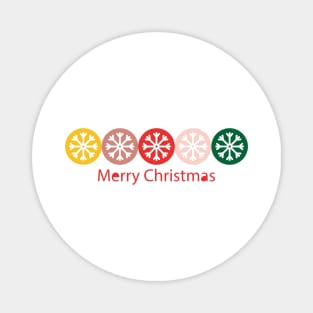 Colorful Christmas snowflakes Merry Christmas Magnet